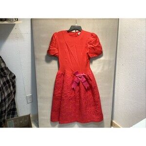 vintage steven stolman  women’s dress red lined 4 bow Christmas party